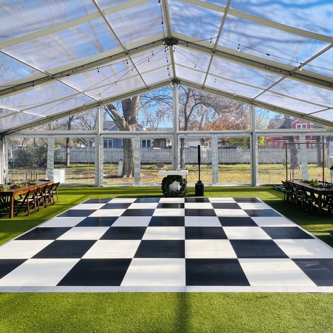Dance Floor - Black and White Checkered - Heritage Event Rentals